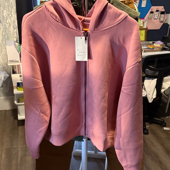 a new day Jackets & Blazers - A New Day Blush Pink Zip-Up Hoodie